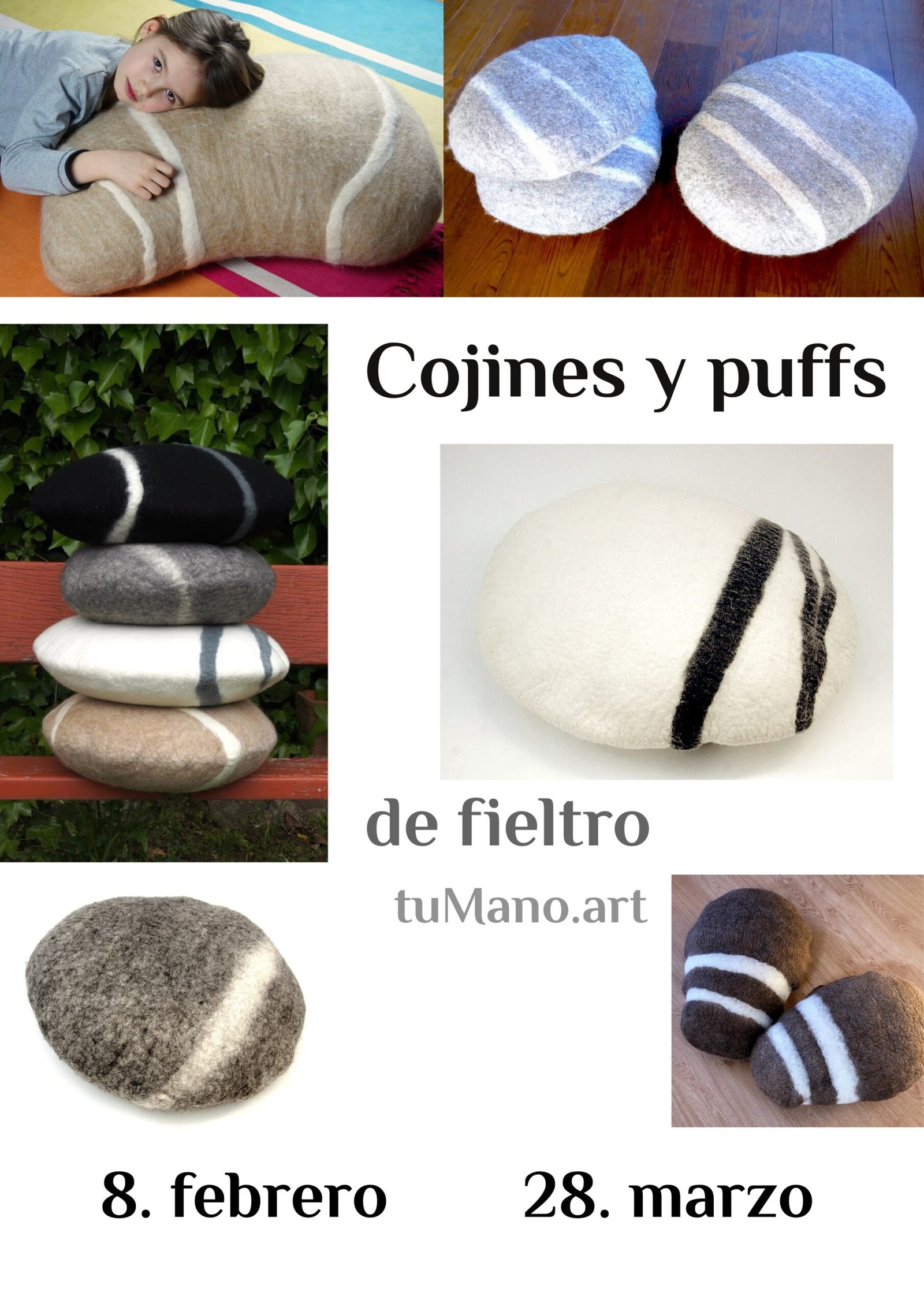 Cojines y Puffs de Fieltro